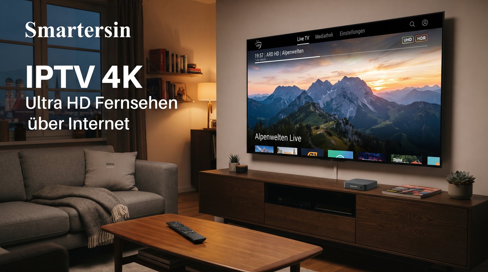 IPTV 4K Ultra HD Fernsehen über Internet mit Smartersin